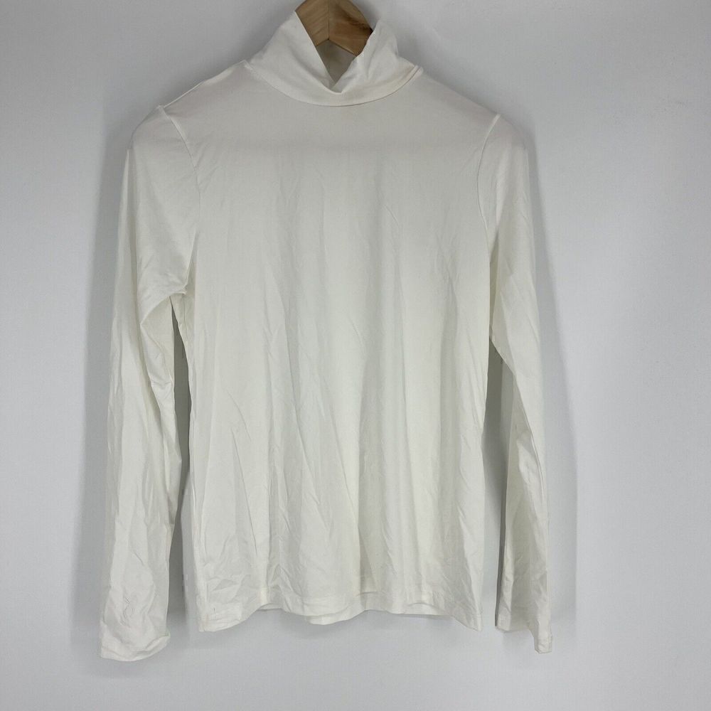 Dudley Stephens Shirt Size Medium White Eco Stretch Tillary Turtleneck Stretch